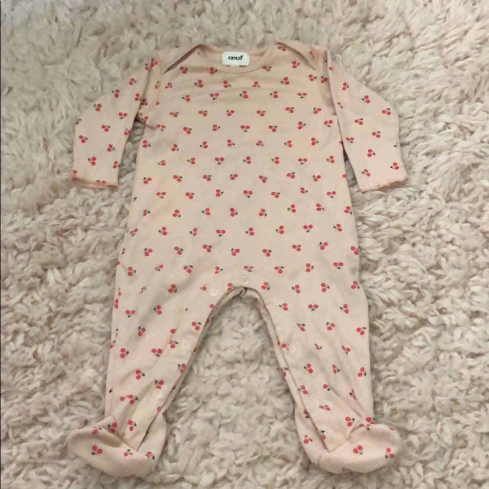 Cute cherry footie baby outfit